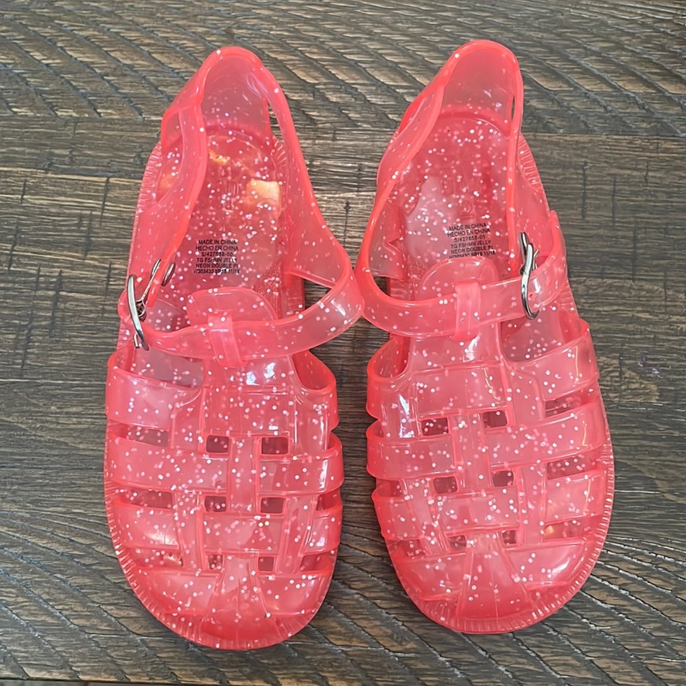 GAP Size 9 toddler jelly sandals beacon pink sparkle